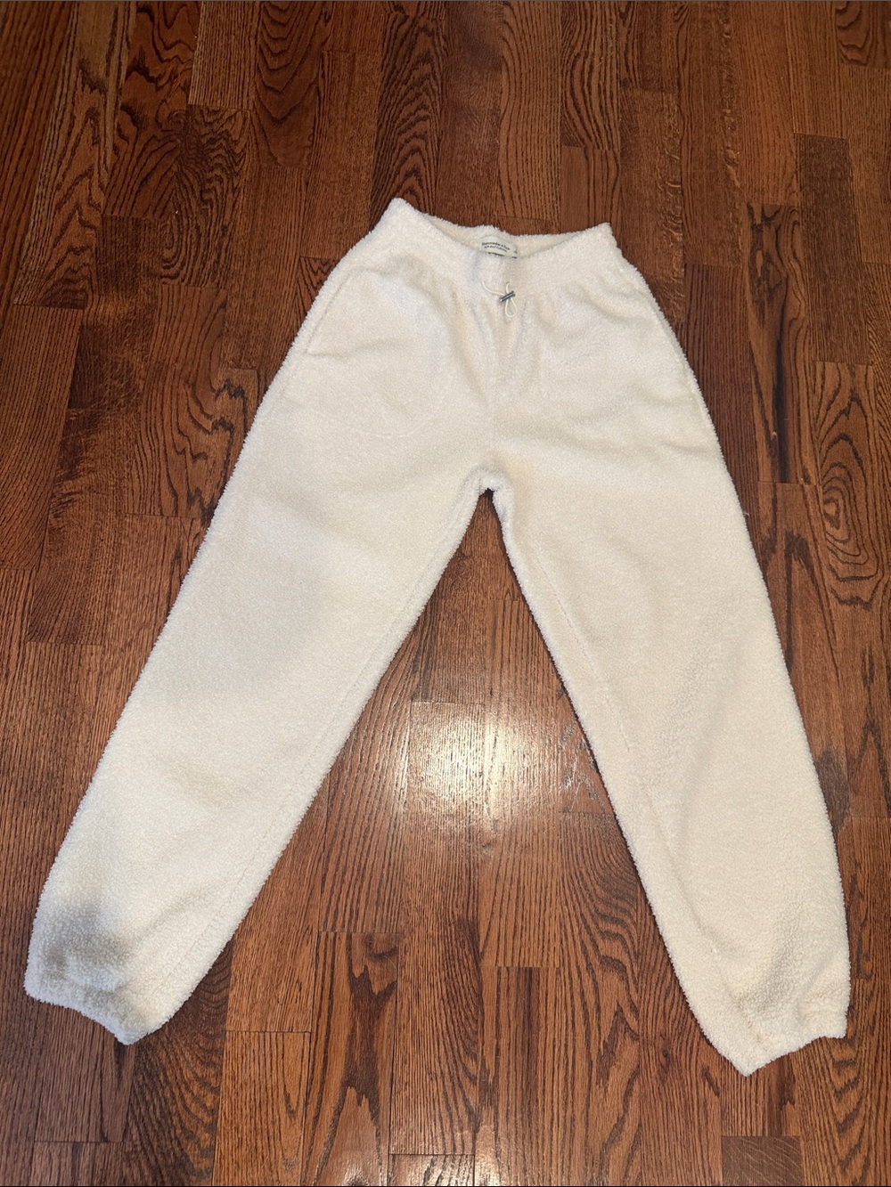 Abercrombie & Fitch Cream Sherpa Pant
